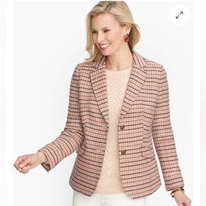Talbots Classic Shetland  Wool Plaid Blazer NWT